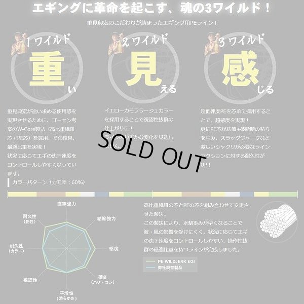 画像2: ゴーセン PEワイルドジャーク エギ 0.5号 9LB 210m 日本製 国産PEライン エギング ルアーライン