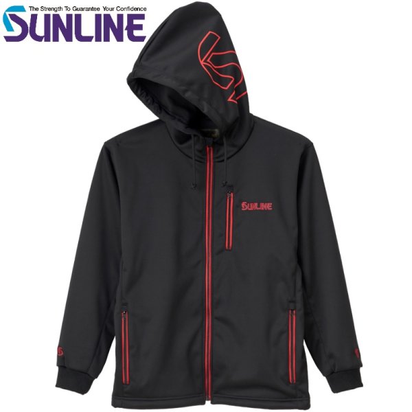 画像1: (28%引) サンライン 3L 4L フリースフルジップフーディ SUW-02403 SUNLINEレッド フィッシング ウエア パーカー 磯釣り 鮎 船 ルアー 釣具(2024年新製品 予約11月)