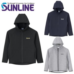 画像1: (28%引) サンライン M L LL ダンボールニットフルジップパーカー SUW-15412 フィッシング ウエア ジャケット 磯釣り 鮎 船 ルアー 釣具 (2024年新製品 予約9月) (1)